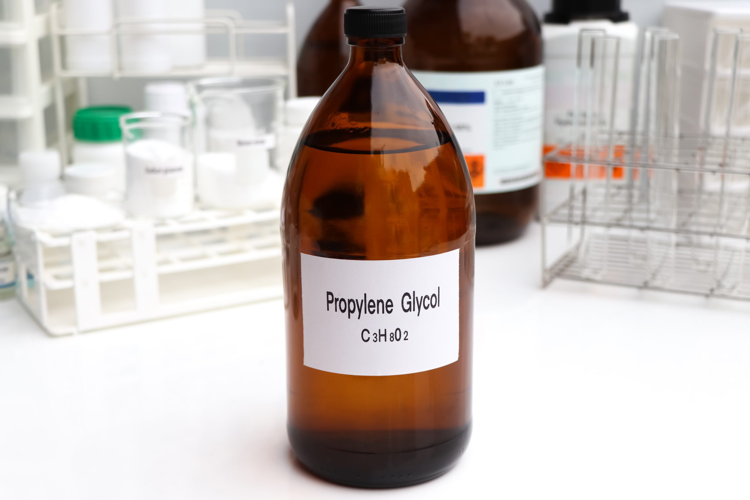 Així podries trobar el propilenglicol a un laboratori.